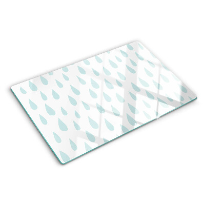 Tagliere in vetro temperato con motivo Gocce di pioggia