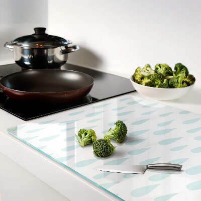 Tagliere in vetro temperato con motivo Gocce di pioggia