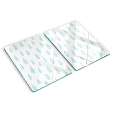 Tagliere in vetro temperato con motivo Gocce di pioggia
