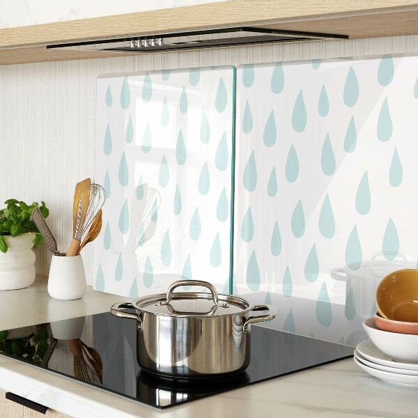 Tagliere in vetro temperato con motivo Gocce di pioggia