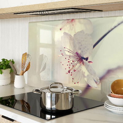 Tagliere in vetro temperato Fiori su sfondo geometrico