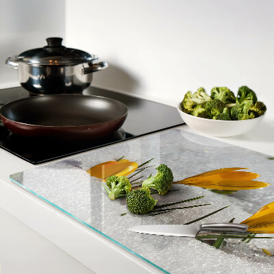 Tagliere in vetro temperato con motivo 'Crocus nella neve'