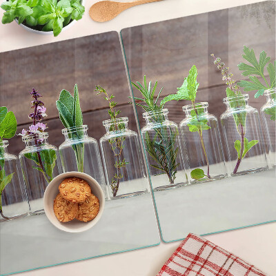 Tagliere in vetro con motivo 