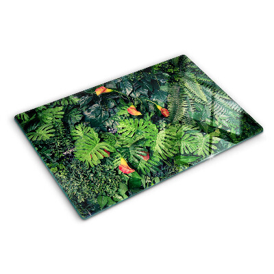 Tagliere in vetro temperato Giungla tropicale con fiori