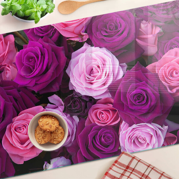 Tagliere in vetro temperato Rose nei toni del rosa