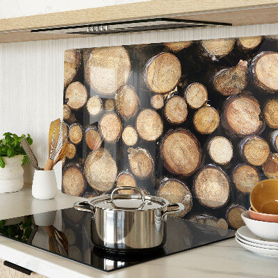 Tagliere in vetro con motivo di tronchi d'albero in sezione