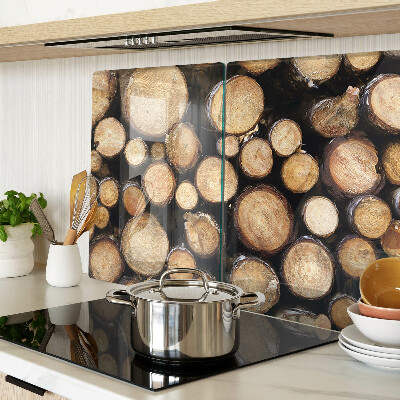 Tagliere in vetro con motivo di tronchi d'albero in sezione