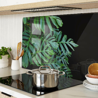 Tagliere in vetro temperato con motivo di foglie tropicali