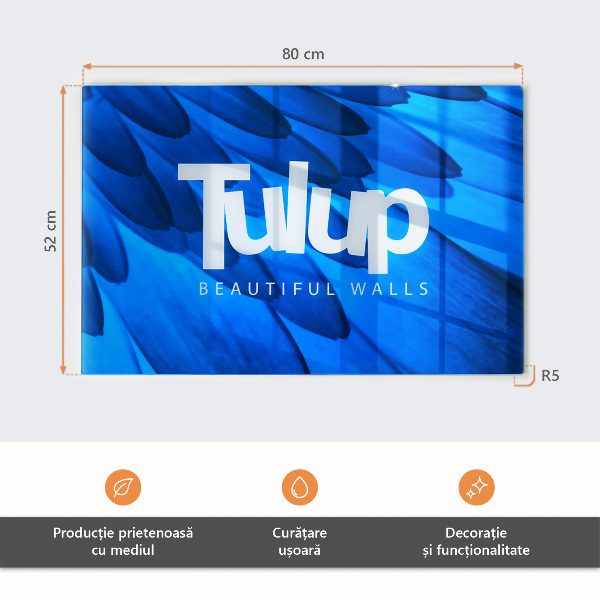 Tagliere in vetro temperato con motivo di tulipani nei toni pastello