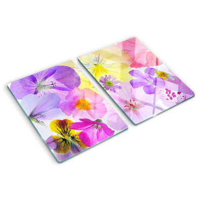 Tagliere in vetro Fiori in colori pastello