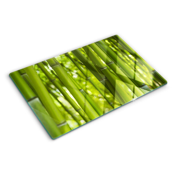 Tagliere in vetro temperato con motivo in bambù