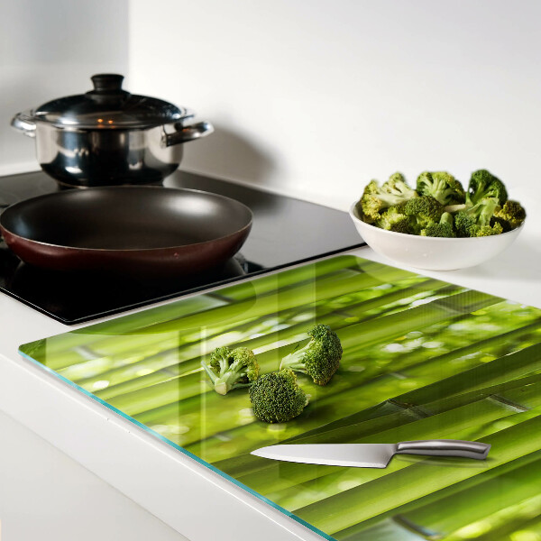 Tagliere in vetro temperato con motivo in bambù