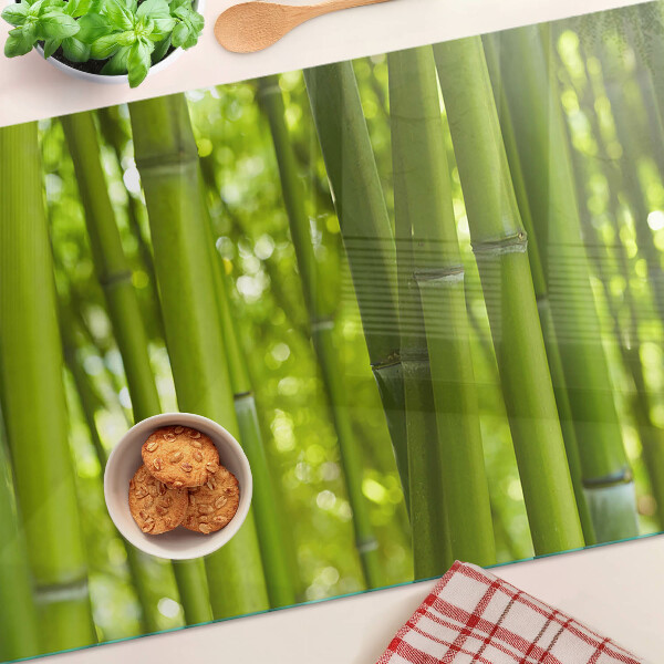 Tagliere in vetro temperato con motivo in bambù