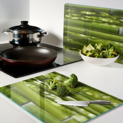 Tagliere in vetro temperato con motivo in bambù