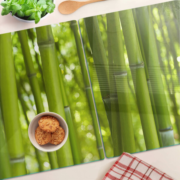 Tagliere in vetro temperato con motivo in bambù