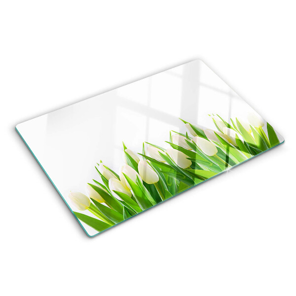 Tagliere in vetro Tulipani nell'erba verde