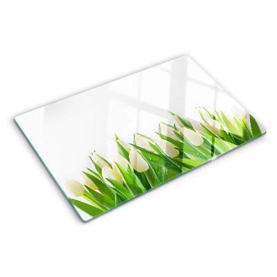 Tagliere in vetro Tulipani nell'erba verde