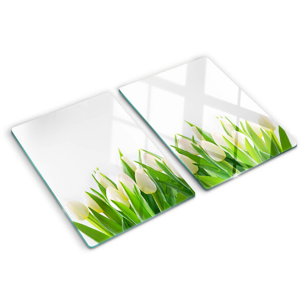 Tagliere in vetro Tulipani nell'erba verde