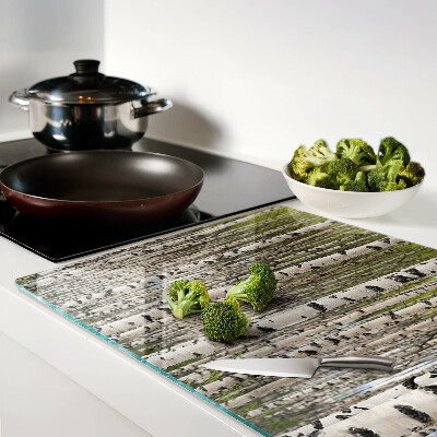 Tagliere in vetro con stampa Betulle bianche nel bosco