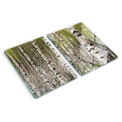 Tagliere in vetro con stampa Betulle bianche nel bosco