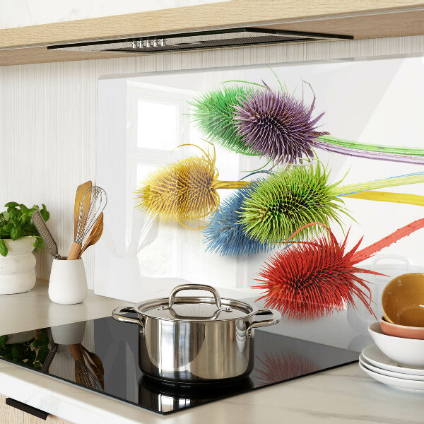 Tagliere in vetro con motivo di fiori colorati tridimensionali