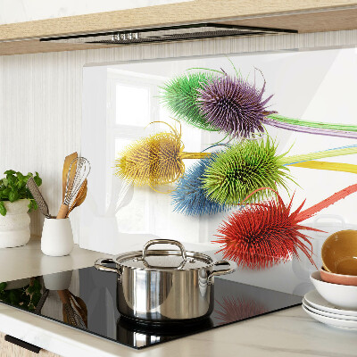 Tagliere in vetro con motivo di fiori colorati tridimensionali