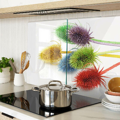 Tagliere in vetro con motivo di fiori colorati tridimensionali