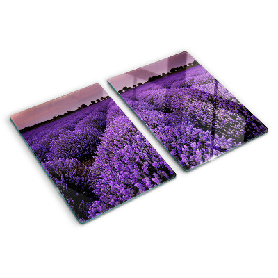 Tagliere in vetro Campo di lavanda in pieno fiore