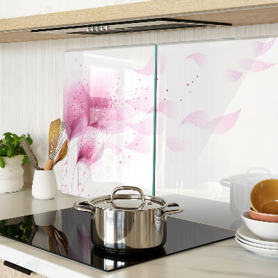 Tagliere in vetro temperato con motivo di fiori nei toni del rosa