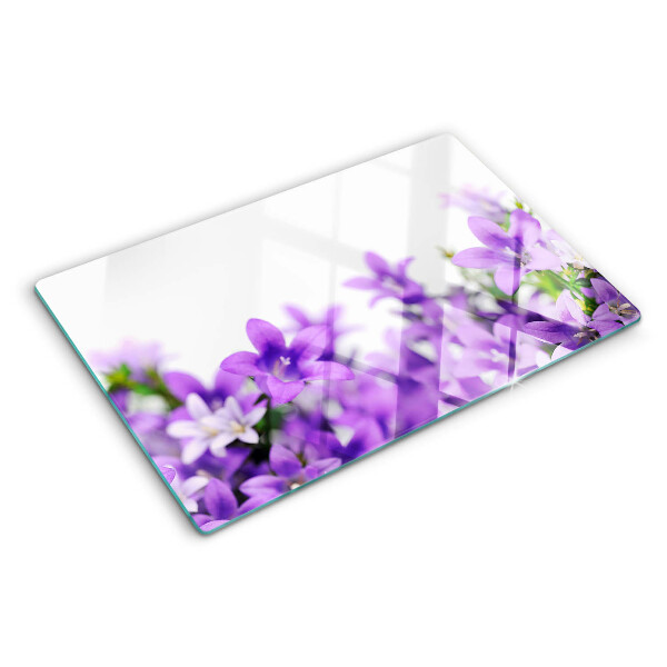 Tagliere in vetro Fiori viola sullo sfondo