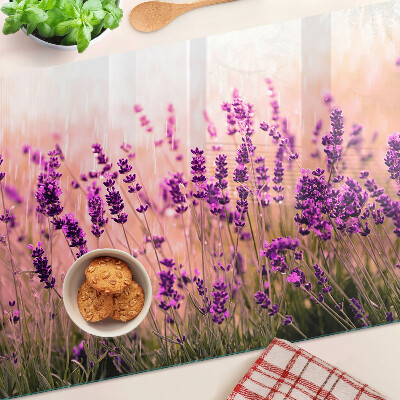 Tagliere in vetro temperato Campo di lavanda nei raggi del sole