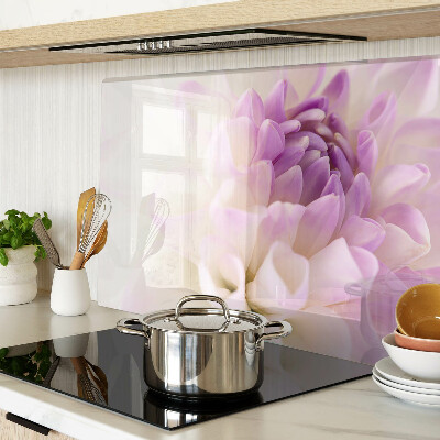 Tagliere in vetro con decorazione floreale nei toni del viola