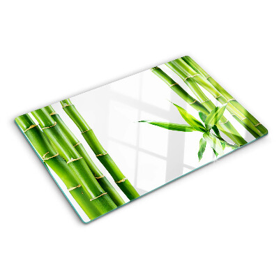 Tagliere in vetro temperato con finitura in bamboo dai toni del verde