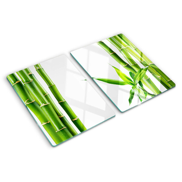 Tagliere in vetro temperato con finitura in bamboo dai toni del verde