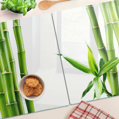 Tagliere in vetro temperato con finitura in bamboo dai toni del verde