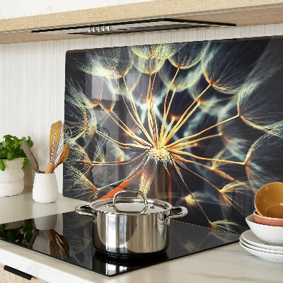 Tagliere in vetro con stampa macrofotografica di denti di leone