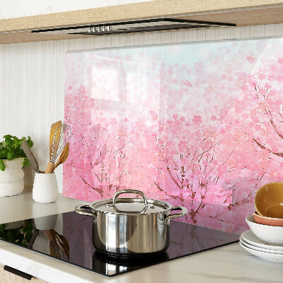 Tagliere in vetro temperato con motivo floreale sakura