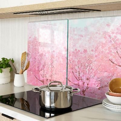Tagliere in vetro temperato con motivo floreale sakura
