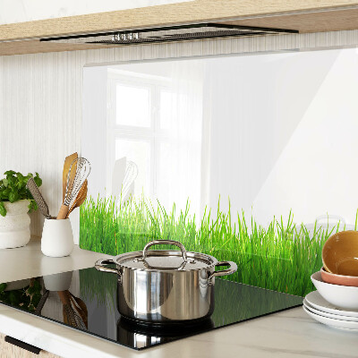 Tagliere in vetro con motivo erboso verde