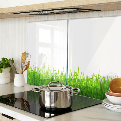 Tagliere in vetro con motivo erboso verde