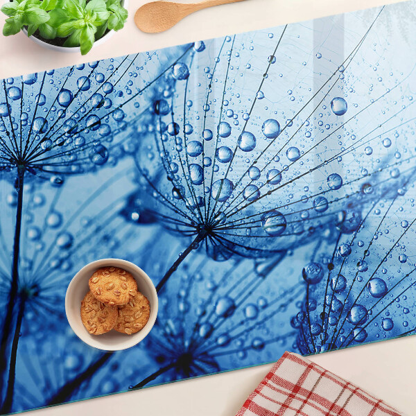 Tagliere in vetro temperato Fiori con gocce d'acqua