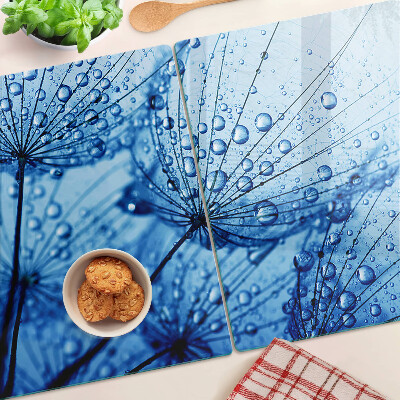 Tagliere in vetro temperato Fiori con gocce d'acqua