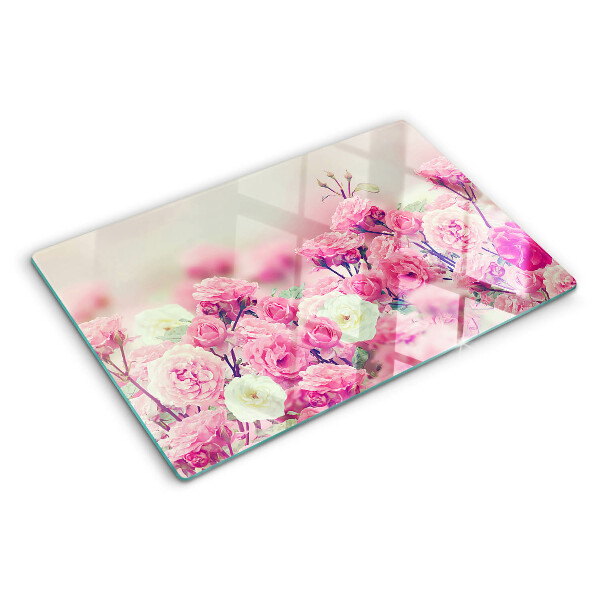 Tagliere in vetro Motivo floreale rosa