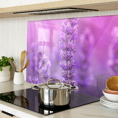 Tagliere in vetro temperato Fiori di lavanda su sfondo porpora