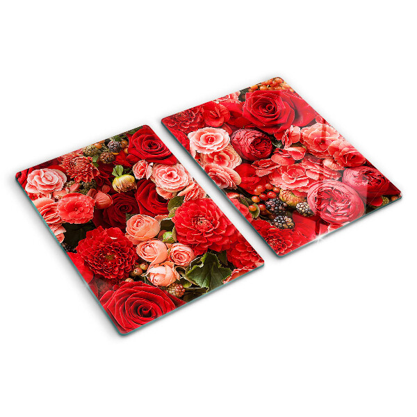 Tagliere in vetro Motivo floreale con rose