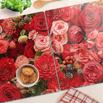 Tagliere in vetro Motivo floreale con rose