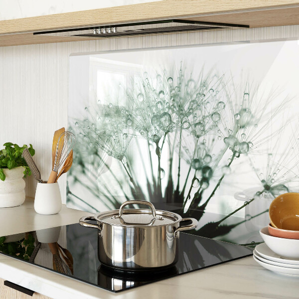 Tagliere in vetro temperato con decorazione a soffione e gocce d'acqua