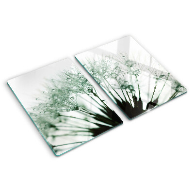 Tagliere in vetro temperato con decorazione a soffione e gocce d'acqua