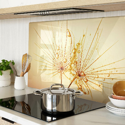 Tagliere in vetro temperato con motivo di fiori e gocce d'acqua