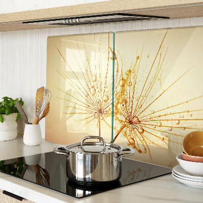 Tagliere in vetro temperato con motivo di fiori e gocce d'acqua